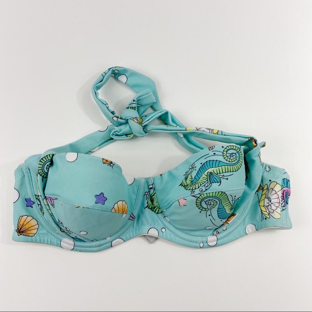 Hell Bunny Vixen Seahorse Bikini Top Sz M